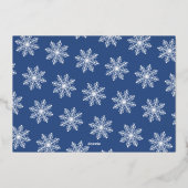 Feestelijke Sneeuwvlok Kerstmis 4 Foto Echt Folie Feestdagenkaart (Achterkant)