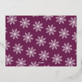 Feestelijke Sneeuwvlok Kerstmis 4 Foto Echt Folie Feestdagenkaart (Achterkant)