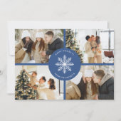 Feestelijke Sneeuwvlok Kerstmis 4 Foto Feestdagenkaart (Voorkant)