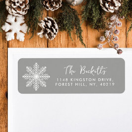 Feestelijke sneeuwvlok kerstvakantie label