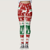 Feestelijke sneeuwvlok lelijke trui Leggings, Fees Leggings (Voorkant)