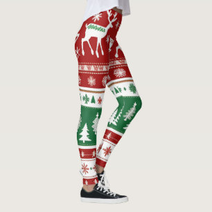 Feestelijke sneeuwvlok lelijke trui Leggings, Fees Leggings
