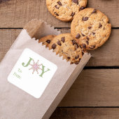 feestelijke sneeuwvlok met vrolijke feestdag naar vierkante sticker