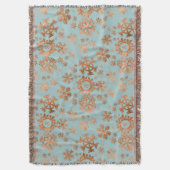 Feestelijke sneeuwvlok monogram blauw koper bruin deken (Voorkant Verticaal)