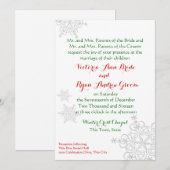 Feestelijke Sneeuwvlok Rood met Groene Winter Wedd Kaart (Voorkant / Achterkant)