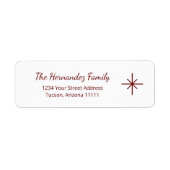 Feestelijke sneeuwvlok vakantie retour adres etiket (Voorkant)