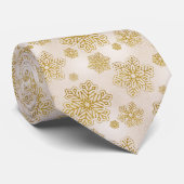 Feestelijke Sneeuwvlok Winter Vakantie Gouden Glit Stropdas (Opgerold)