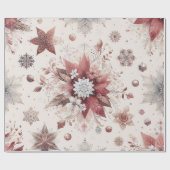 Feestelijke Sneeuwvlokken Cadeaupapier (Vlak)