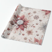 Feestelijke Sneeuwvlokken Cadeaupapier (Uitgerold)