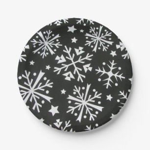 Feestelijke sneeuwvlokken Feest Papier Bord