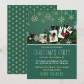 Feestelijke Sneeuwvlokken, Kerstfeest Uitnodiging (Voorkant / Achterkant)