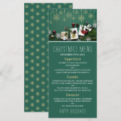 Feestelijke sneeuwvlokken, kerstmenu menu (Voorkant / Achterkant)