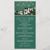 Feestelijke sneeuwvlokken, kerstmenu menu (Voorkant)