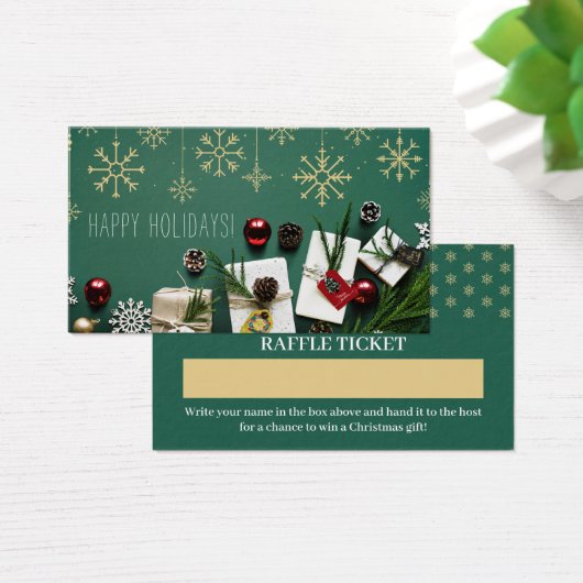Feestelijke sneeuwvlokken, Kerstmis Raffle Ticket Visitekaartje (Bureau)