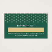 Feestelijke sneeuwvlokken, Kerstmis Raffle Ticket Visitekaartje (Achterkant)