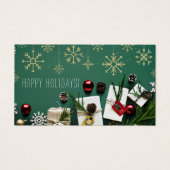 Feestelijke sneeuwvlokken, Kerstmis Raffle Ticket Visitekaartje (Voorkant)