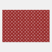 Feestelijke Sneeuwvlokken Patroon Kerstmis Inpakpapier Vel (Voorkant)