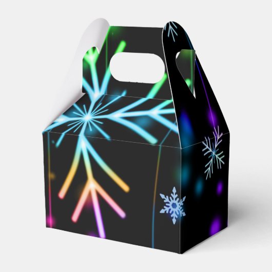 feestelijke sneeuwvlokken, prettige kerst bedankdoosjes (Achterkant)