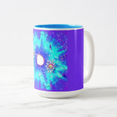 Feestelijke sneeuwvlokken tweekleurige koffiemok (Voorkant rechts)