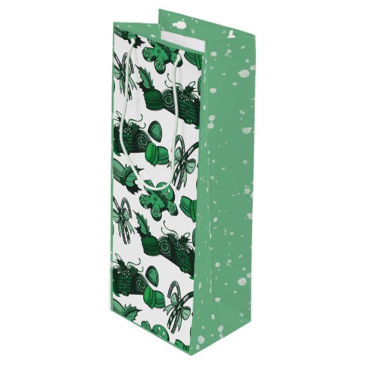 Feestelijke snoepjes - Munt (vast) Wijn Cadeautas (Voorkant Gekanteld)