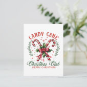 Feestelijke snoeprietsuikerkerstclub voeg bericht  feestdagenkaart (Staand voorkant)