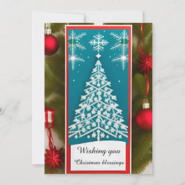 Feestelijke Snowflake Christmas Kaart