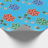 Feestelijke Snowflake Christmas Wrapping Paper Cadeaupapier (Hoek)