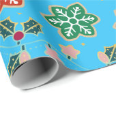 Feestelijke Snowflake Christmas Wrapping Paper Cadeaupapier (Rol Hoek)