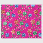 Feestelijke Snowflake Christmas Wrapping Paper Cadeaupapier (Vlak)