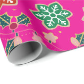 Feestelijke Snowflake Christmas Wrapping Paper Cadeaupapier (Rol Hoek)