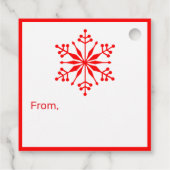 Feestelijke Snowflake Gift Label. Bedankjes Labels (Achterkant)