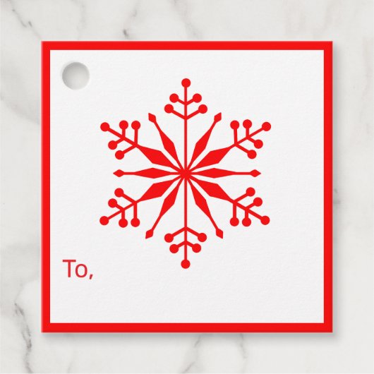 Feestelijke Snowflake Gift Label. Bedankjes Labels (Voorkant)