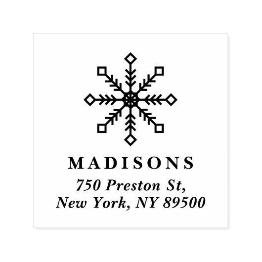 Feestelijke Snowflake Holiday Retouradres II Zelfinktende Stempel (Design)