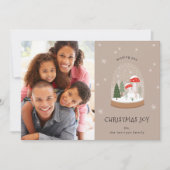 Feestelijke Snowglobe Foto Kerstvreugde Feestdagenkaart (Voorkant)