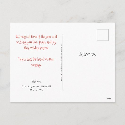 Feestelijke Snowglobe Foto Kerstvreugde Feestdagenkaart (Achterkant)