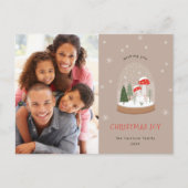 Feestelijke Snowglobe Foto Kerstvreugde Feestdagenkaart (Voorkant)