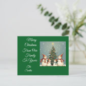 Feestelijke Snowman Familie Kerst Collectie Feestdagenkaart (Staand voorkant)