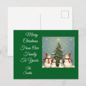 Feestelijke Snowman Familie Kerst Collectie Feestdagenkaart (Voorkant / Achterkant)