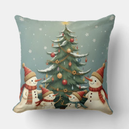 Feestelijke Snowman Familie Kerst Collectie Kussen