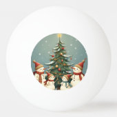 Feestelijke Snowman Familie Kerst Collectie Pingpongbal (Voorkant)