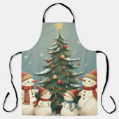 Feestelijke Snowman Familie Kerst Collectie Schort (Voorkant)