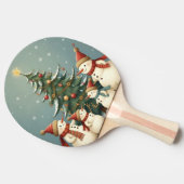 Feestelijke Snowman Familie Kerst Collectie Tafeltennisbatje (Zijkant)