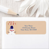 Feestelijke Snowman retour adreslabels Etiket (Insitu)