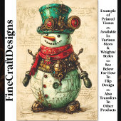 Feestelijke Snowman Steampunk Vibe BL1 Decoupage Tissuepapier