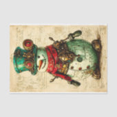 Feestelijke Snowman Steampunk Vibe BL1 Decoupage Tissuepapier (Voorkant)