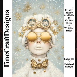 Feestelijke Snowy Chic Steampunk Girl Q7 Decoupage Tissuepapier