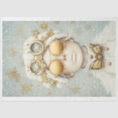 Feestelijke Snowy Chic Steampunk Girl Q7 Decoupage Tissuepapier (Voorkant)