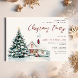 Feestelijke Snowy Christmas House & Tree kerstfees Kaart