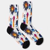 Feestelijke Spark Burst Sokken met Gradient Shapes (Rechts)