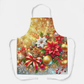 Feestelijke Sparkle Christmas Poinsettia Holiday M Schort (Voorkant)